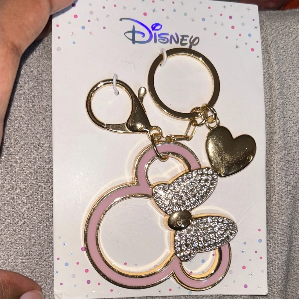 Disney Pink and Gold Key Holder with Glitter Bow - Picture 1 of 2